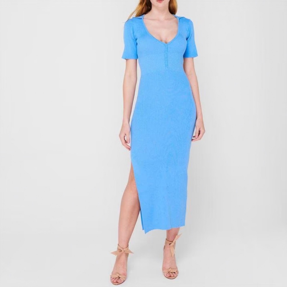 Bardot Knit Midi Dress in Cornflower